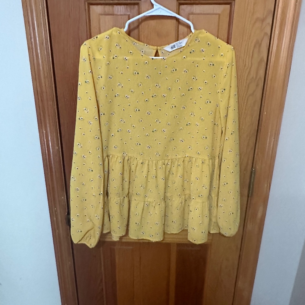 Yellow Floral Girl's Blouse